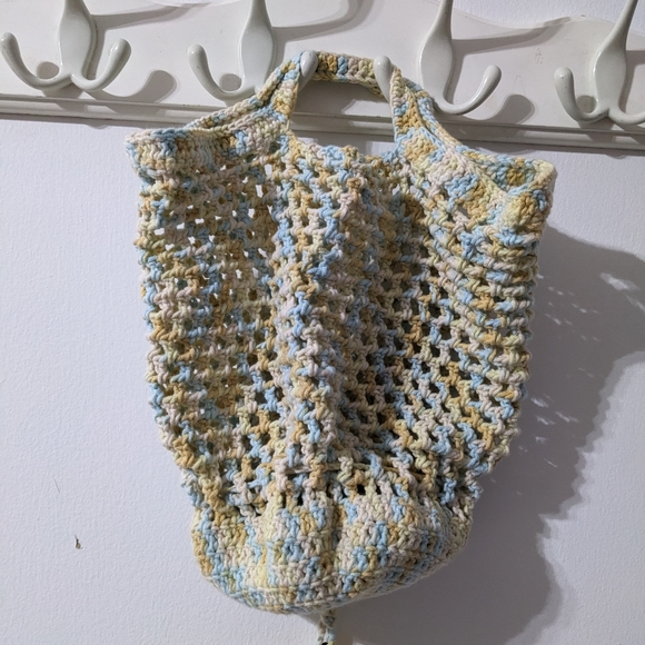 🌈 NEW Market Shopping Tote Reusable Boho HANDCRAFTED Crochet - Picture 8 of 8